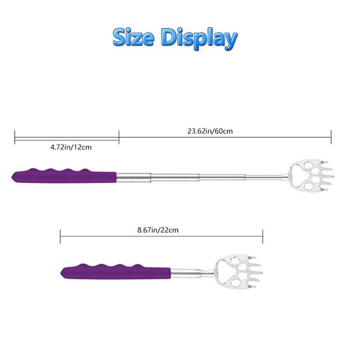 YIMICOO 6 Pack Telescoping Back Scratcher - Bear Claw Back Scratchers - Portable Extendable Backscratcher with Rubber Handles in Black, Blue, Green, Purple, Red, Pink Color