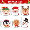Wiooffen 80Pcs Christmas Paper Plates Party Supplies Christmas Santa Tableware Winter Snowman Dinner Dessert Plates Disposable Dinnerware Decorations for Xmas Holiday Party Serve 80 Guests