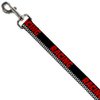 Dog Leash Racing Checker Black White Red 4 Feet Long 1.0 Inch Wide