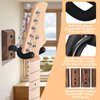 MOREYES Guitar Wall Mount 4 Pack, Guitar Wall Hangers with Adjustable Soft Guitar Hook for All Size Guitars, Hardwood U-Shaped Guitar Holder for Acoustic Guitar, Bass, Easy to Install, Black Walnut