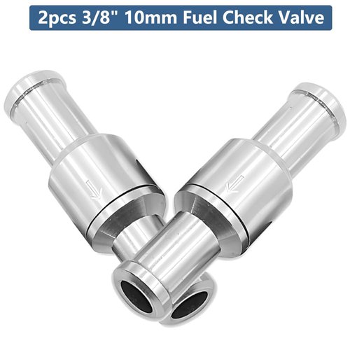 Saipe 2pcs 3/8" 10mm Fuel Check Valve Non-Return One Way Fuel Line Check Valve for Fuel Oil Petrol Diesel