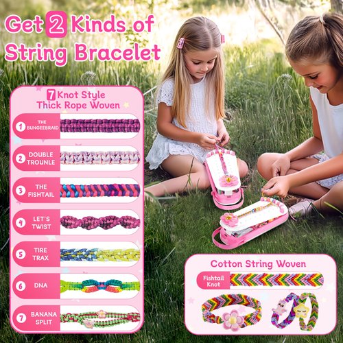 Friendship Bracelet Making Kit for Girls-DIY Bracelets Maker Art & Craft Kits for Kids-Jewelry String Braiding Set Toys for Age 6 7 8 9 10 11 12 Year Old Girl Advent Calendar Christmas Birthday Gifts