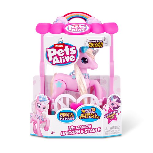 Pets Alive My Magical Unicorn and Stable Battery Powered Interactive Robotic Toy Playset by ZURU