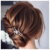 Allereyae Crystal Pearl Wedding Hairpins Barrette Rhinestone Pearl Flower Hair Pins Barrette Silver CZ Pearl Bling Bridal Headpieces Decorative Head Clip Pins Headwear Bridal Hair Accessories for