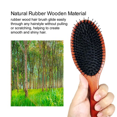 RAIN’S SECRET Boar & Nylon Bristle Brushes for Women Men Kid,Natural Wooden Brush, Wet/Dry Hair Smoothing Massaging Detangling,Scalp Massage, Perfect Hair Care Tool