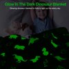 Dinosaur Blanket for Boys, Glow in The Dark Blanket for Kids, Toddler Blanket, Dinosaur Gifts for Boys, Soft Fleece Blanket Throw, Birthday Gifts 40"x60"
