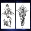 Oottati 8 Sheets Black Arrow Compass Feather Dragon Anchor Sword Snake Tree Flower Temporary Tattoos for Arm