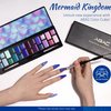 ABAC Pearl Gel Nail Polish Set-24 Colors Turquoise Blue Glitter Solid Gel Polish Pink Purple Mermaid,Upgraded Crème Pudding Gel Manicure Palette with Pro Brush Soak Off LED Gift for Women