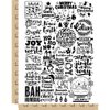 Merry Christmas Holiday Sayings Greetings Temporary Tattoo Water Resistant Fake Body Art Set Collection - Black (One Sheet)