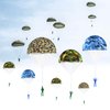 12 Pcs Camo Parachute Toy, Tangle Free Throwing Hand Throw Flying Toys, No Battery nor Assembly Required, Plastic Green Army Men Soldiers Action Figures Outdoor Games for Kids, Fun Party Favors (Camo)