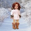Winter Fun - 3 Piece Outfit - Ivory Parka with Leggings and Boots - Clothes Fits 18 Inch Doll Clothes (Doll Not Included)