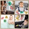 TGXLAK 3PCS Suction Cup Spinner Toys for Babies, Fidget Spinners Sensory Bath Toys 6 12 18 Months, Airplane Car Travel Essential 1-3 Year Old Boy Girl Birthday Gift for Baby