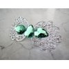 Antique style silver or copper/rose gold green crystal hair clip clamp (Crystal option: With crystals, Primary color: Rose gold/copper)