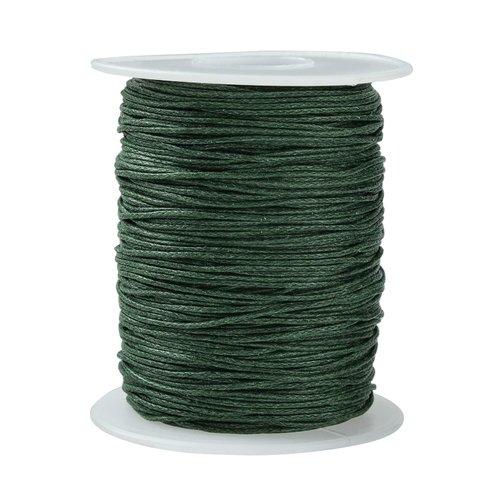 DanLingJewelry Approx 100 Yards/roll 1mm Dark Olive Green Waxed Thread Beading Cord Waxed Cotton Cord for Crafting Making