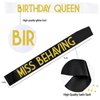 12 Pack Birthday Queen Sashes for Women, Birthday Squad Sash Set, Funny Birthday Gifts Sashes for Women or Girl Birthday Party Supplies Favors Decorations ( Black + White + Gold Glitter Letters )