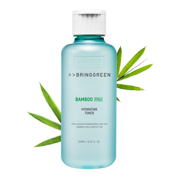 BRING GREEN Bamboo HYALU Hydrating Toner | Mild Daily Refreshing Toner formulated with Hyaluronic Acids to Provide Deep Hydration to Dry, Dull Skin 8.45 Fl. Oz., 250ml