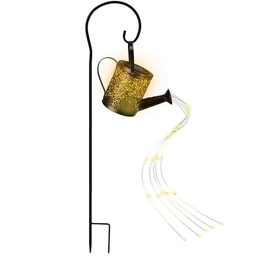 Solar Watering Can Powered String Light Hollow LED Watering Can Light Garden Fairy Decoration Solar Stake Lights for Pathway Yard Lawn Patio Landscape