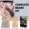 Beard Kit,Beard Grooming Kit,w/Beard Straightener,Beard Oil,Beard Balm,Beard Comb,Beard Scissor,Razor & Brush Stands,Bag,E-Book,Beard Care Christmas Dad Gifts for Men Him Father