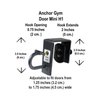 Anchor Gym Door Mini H1 Workout Door Mount Anchors. Designed for Body Weight Straps, Resistance Bands, Strength Training, Home Gym, Physical Therapy Exercise -1 Pack