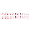 24pcs 4th of July Press on Nails Short Square French Tip Fake Nails American Flag Star Full Cover Glue on Nails Patriotic Nail Designs Independence Day False Nails for Women Acrylic Nails Decoration