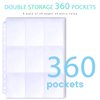 360 Pockets Binder Card Sleeves Double-Sided 9 Pocket Trading Card Pages for 3 Ring Binder, Clear Plastic Pages Sleeves for Sport Cards, Business Cards, Game Cards, Photos