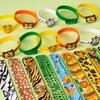 DMIGHT Jungle Safari Party Favors 30 Pcs Wild Animals Slap Bracelets and Rubber Wristband for Kids Birthday Gifts, Wild Theme Party favors for Kids Birthday Party Jungle Safari Party Supplies