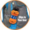 Maccabi Art Clip-On Collapsible BPA-Free Silicone Basketball Water Bottle for Kids, 18 Oz. Size
