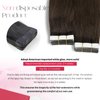 Moresoo Tape in Human Hair Extensions Brown Hair Extensions Tape in Dark Brown Tape in Hair Extensions Human Hair Seamless Tape in Extensions Real Hair 18 Inch #4 20pcs 50g