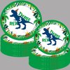 BIGKEOKI Three Inspired Rex Birthday Plates 40pcs Dinosaur Birthday Party Paper Plates Dinosaur Birthday Party Supplies 3 Year Old Boy Three Dino-Rex Birthday Party Decorations for Boys Dino Bday