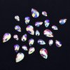 Tisslan 100pcs Crystal AB Foiled Pear Shape Flatback Rhinestone 3 Sizes Mix Nail Art Stones Decorations Jewels for DIY Supplies