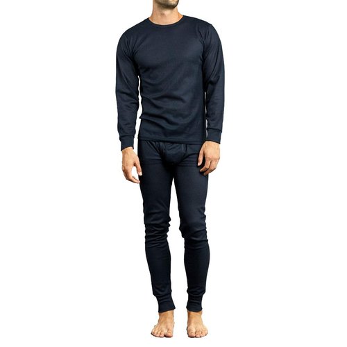 Knocker Men's 2pc Long Thermal Underwear Set Black