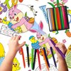 Faccito Easter Coloring Tablecloth 108 x 54 Inch Easter Bunny Egg Coloring Poster with 24 Crayons Easter Giant Paper Table Cover for Easter Holiday Party Favors School Family Activities