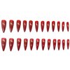 MERVF Stiletto Press on Nails Long Fake Nails All Red Almond Glue on Nails Solid Color Acrylic Nails Press ons Artificial False Nails 24pcs Glossy