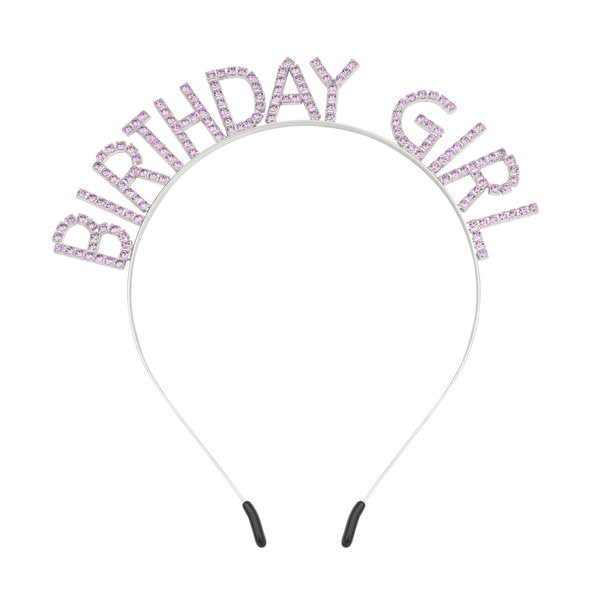 Birthday Headbands for Women Birthday Silver Pink Tiaras and Crowns for Women Girls Christmas Birthday Party Decorations Happy Birthday Princess Crown Rhinestone Happy Birthday Accessories Crown