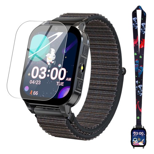 Smart Watch for Kids with 30 Puzzle Games, 140 Educational Learning Cards, Screen Protector, HD Touch Screen, Camera, Music, Pedometer- Perfect for Boys Ages 4-12 as Fun & Educational Birthday Gift