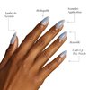 Glamnetic Press On Nails - Baby Blues | Short Almond, Pastel Blue Nails with a Mesmerizing Metallic Finish | 15 Sizes - 30 Nail Kit with Glue