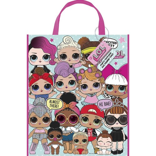 Unique 79130 LOL Surprise Plastic Tote Bag 13" x 11" Multicolor