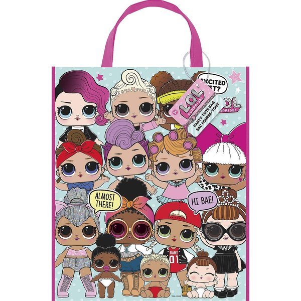 Unique 79130 LOL Surprise Plastic Tote Bag 13" x 11" Multicolor