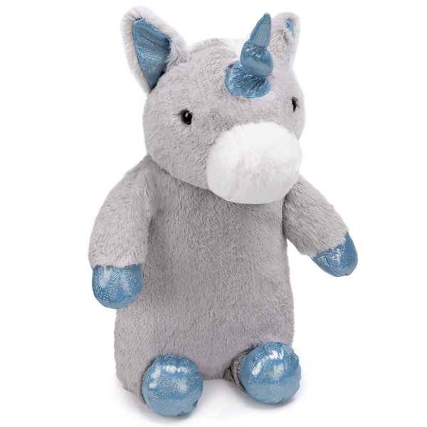 Premium Classic Rubber Hot Water Bottle with Cute Stuffed Plush Unicorn Cover (2L, Gray)