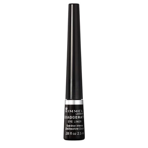 Rimmel London Scandaleyes Exaggerate Liquid Eyeliner, Intense Color, Long-Wearing, Waterproof, 001, Black, 0.08oz