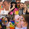 HOWAF Gay Pride Tattoos LGBT Rainbow Temporary Tattoo Sticker, 48 Designs 96pcs Rainbow Heart Tattoos Stickers Waterproof Rainbow Flag Face Body Paint Sticker for Women Men LGBT Pride Parades Celebrations