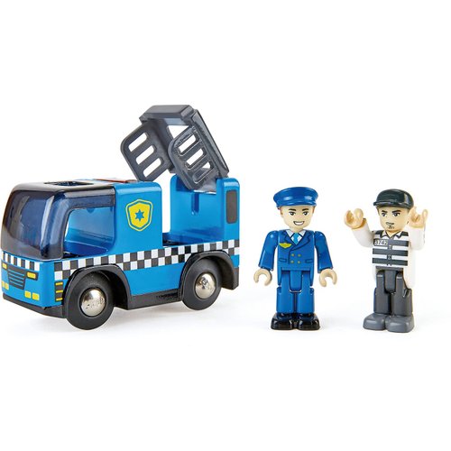 Hape Police Car with Siren | 3Piece Cops & Robbers Play Set with Action Figures