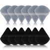 Maitys 12 Pieces Powder Puff Triangle Face Makeup Cosmetic for Loose Powder Soft Body Washable Reusable Foundation Sponge Mineral Wet Dry Makeup Tool(Black, Gray, Small)
