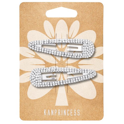 KANPRINCESS Hair Clip, 2Pcs 2.4Inch Rhinestone, Silver, Hair Barrettes for Women Girls Bridal, Wedding, Party, Prom