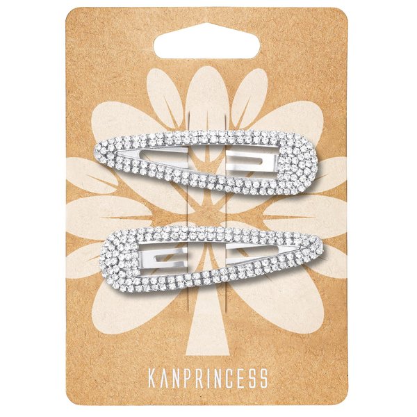 KANPRINCESS Hair Clip, 2Pcs 2.4Inch Rhinestone, Silver, Hair Barrettes for Women Girls Bridal, Wedding, Party, Prom