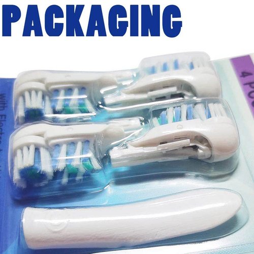 Sensitive Replacement Electric Replacement Toothbrush Heads (4 Count), Dual Clean Rotating Sets Compatible with Braun Oral B Cross Action Power