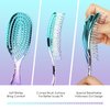 CANDYBRUSH Curved Vented Hair Brush Wet Detangling for Blow Drying Colorful for Straight Fine Hair for Women Round Detangler Soft Bristles Medium Cyan-Purple Gradient