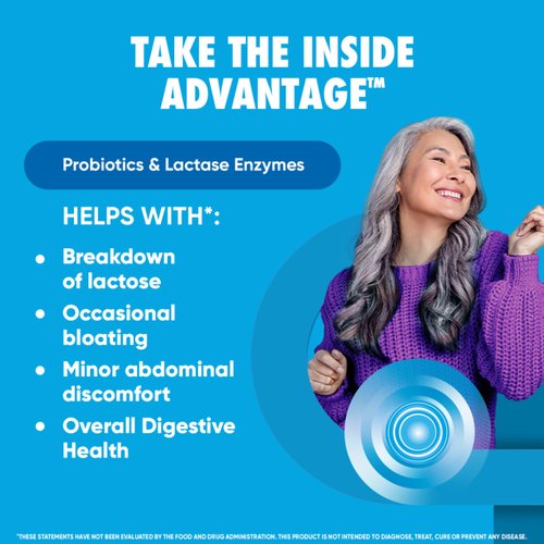 Digestive Advantage Lactose Defense Capsules (96 Count In A Box), Helps Breaks Down Lactose and Defend Against Digestive Upset, Supports Digestive and Immune Health, CFUs