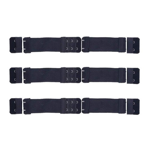 YANTAISIYU 3 Set/Lot Adjustable Wig Elastic Bands with Hooks Elastic Wig Bands for Wig Making Sewing Wig DIY Accessories (Black 3.5 cm)