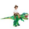 COMIN Inflatable Dinosaur Costume Kids, Green T Rex Dinosaur Blow Up Costume Riding on Dino Halloween Costumes Funny for Family Party 36"